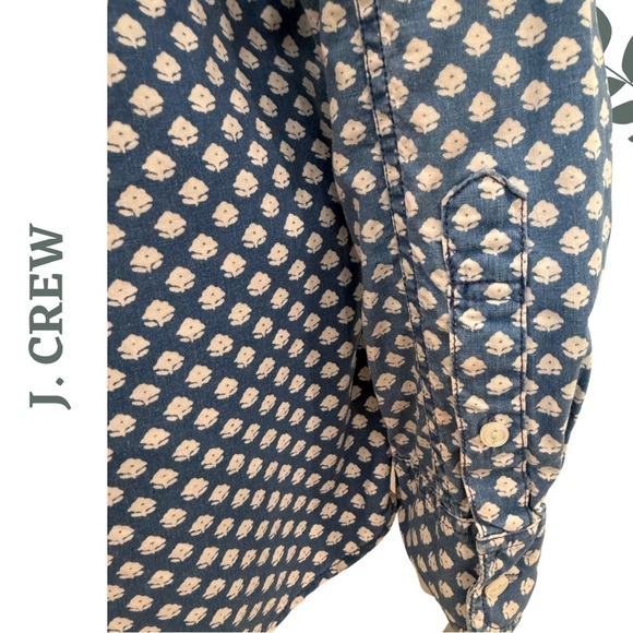 J.Crew Lightweight Button Front Shirt | Long Sleeve Size 8 Cotton Floral Print - Picture 6 of 8